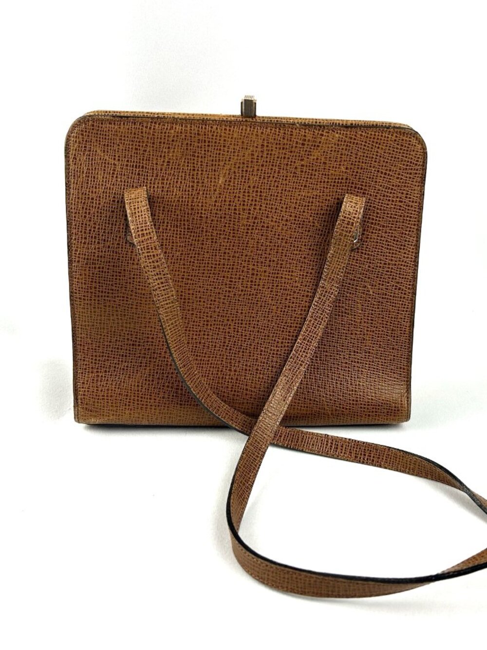 I Santi Leather Shoulder Bag Brown 9”x 8” x 3.5”  Made in Italy